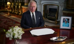 Le roi Charles III lors de sa première allocution télévisée