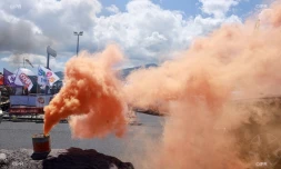 Rassemblement contre la réforme des retraites devant la CGSS de Saint-Denis le 16 janvier 2020