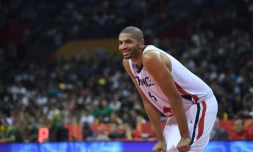 Le Français Nicolas Batum lors de la qualification en quarts de finale du Mondial de basket à Nanjing le 7 septembre 2019