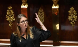 La présidente des députés LREM Aurore Bergé à l'Assemblée nationale à Paris