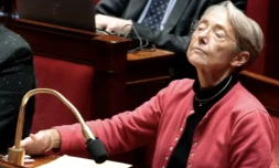 Elisabeth Borne devant l'Assemblée nationale, le 21 novembre 2022 ( AFP / Geoffroy VAN DER HASSELT )