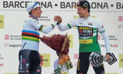 Cyclisme: Roglic marque un point en Catalogne face à Evenepoel