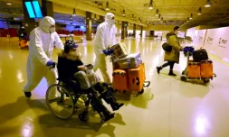 mesure de restrictions face au Covid-19, à l'aéroport Rome-Fiumicino