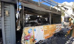 Incendie dans le Carré piéton à Saint-Denis