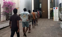 Migrants Sri-Lankais au palais de justice de Saint-Denis