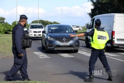 controle routier par la police nationale au Barachois