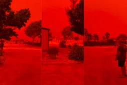 [Vidéo] Australie : le cyclone tropical Narelle teinte le ciel d'un rouge vif