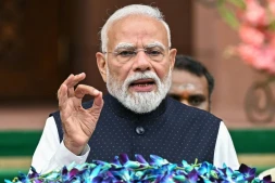 Le Premier ministre indien Narendra Modi s'exprime devant la presse le 20 juillet 2026 à New Delhi