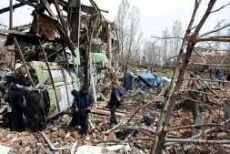 Un bâtiment de l'Université Shahid Beheshti de Téhéran détruit par un bombardement, le 4 avril 2026
