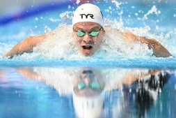 Léon Marchand le 3 août 2025 à Singapour