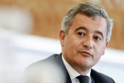 Le ministre français de la Justice, Gérald Darmanin, participe à une réunion ministérielle de la Coalition européenne contre la criminalité organisée, à l'Hôtel de Beauvau, siège du ministère de l'Intérieur, à Paris, le 20 avril 2026