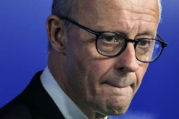 le chancelier allemand Friedrich Merz, le 12 février 2026 à Rijkhovenn en Belgique