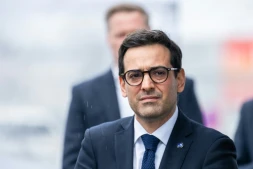 Le vice-président de la Commission européenne Stéphane Séjourné, à Stuttgart le 26 novembre 2025, en Allemagne