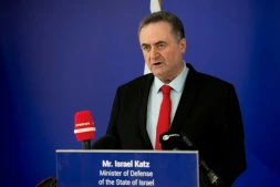 Le ministre de la Défense israélien Israël Katz à Athènes en Grèce le 20 janvier 2026