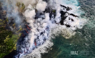 éruption à la mer 16 mars 2026