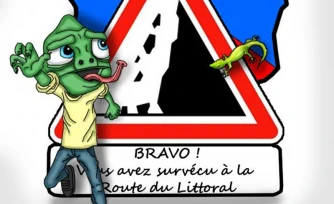 Route du littoral vue par l\'agitateur péi