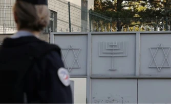 La synagogue de Sarcelles (Val-d'Oise), le 11 octobre 2023. (GEOFFROY VAN DER HASSELT / AFP)