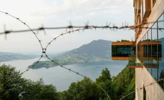 Le complexe hôtelier de luxe de Bürgenstock, dans les Alpes suisses, où se déroulent les négociations américano-iraniennes, le 21 juin 2026