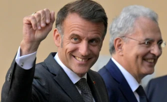 Le président de la République Emmanuel Macron à Rome en Italie le 9 avril 2026