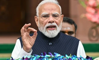 Le Premier ministre indien Narendra Modi s'exprime devant la presse le 20 juillet 2026 à New Delhi