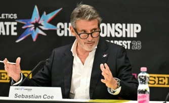 Sebastian Coe parle aux journalistes durant une conférence de presse avant les championnats Ultimate, le 10 septembre 2026 à Budapest