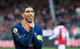 Achraf Akimi, auteur d'un doublé pour le PSG à Brest, le 25 octobre 2025