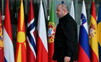 Roustem Oumerov, chef du Conseil de sécurité ukrainien, au siège de l'OTAN à Bruxelles le 10 avril 2025