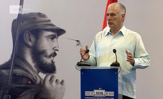 Le président cubain, Miguel Diaz-Canel, lors d'une intervention télévisée à La Havane, le 5 février 2026