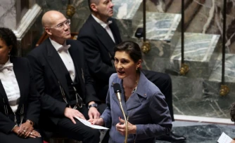 La ministre des Sports, Amélie Oudéa-Castéra, à l'Assemblée nationale à Paris, le 31 octobre 2023