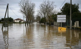 La Garonne en crue à Tonneins, dans le Lot-et-Garonne, le 13 février 2026