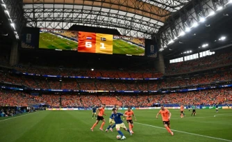 Vue générale du match entre les Pays-Bas et la SuÚde le 20 juin 2026 à Houston. Tenus en échec par le Japon (2-2) pour leur entrée dans la compétition, les Oranje ont survolé cette fois les débats, s'imposant 5-1