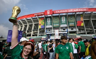 Des supporters mexicains se rassemblent le 11 juin 2026 Ă Mexico avant le coup d'envoi du match d'ouverture du Mondial-2026 entre le Mexique et l'Afrique du Sud