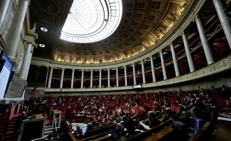 Vue générale de l'hémicycle de l'Assemblée nationale, à Paris, le 27 octobre 2025