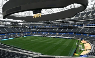 Vue générale du stade de Los Angeles prise le 7 juin 2026 qui accueille dans la nuit de vendredi à samedi le premier match du Mondial-2026 sur le sol des ETats-Unis, entre la Team USA et le Paraguay