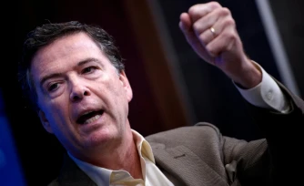 L'ancien directeur du FBI, la police fédérale américaine, James Comey, en promotion de son livre "A Higher Loyalty" à la Brookings Institution à Washington DC, le 11 mai 2018
