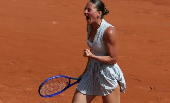 L'Ukrainienne Marta Kostyuk victorieuse de l'Espagnole d'origine russe Oksana Selekhmeteva pour son entrée à Roland-Garros, le 24 mai 2026 