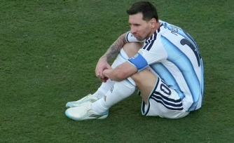 La déception de Lionel Messi battu en finale du Mondial avec l'Argentine face à l'Espagne, le 19 juillet 2026 à East Rutherford