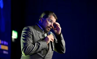Le leader d'extrême droite suédois Jimmie Åkesson, à Stockholm, le 13 septembre 2026  