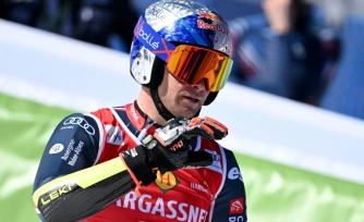 Alexis Pinturault lors du slalom géant de Kranjska Gora, en Slovénie, le 7 mars 2026