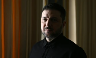 Le président ukrainien Volodymyr Zelensky lors d'un entretien avec l'AFP à Kiev, le 20 février 2026