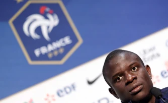 Le joueur de l'équipe de France N'Golo Kanté, rappelé par Didier Deschamps pour les matches de qualification au Mondial-2026, à Clairefontaine en novembre 2024
