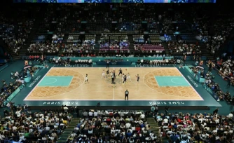 L'Arena Bercy lors du tournoi olympique masculin de basket, le 10 août 2024 aux Jeux de Paris
