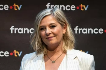 L'animatrice Flavie Flament au siège de France Télévisions à Paris, le 6 février 2025 ( AFP / Xavier GALIANA )
