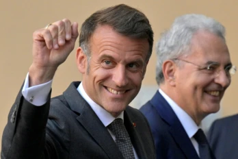 Le président de la République Emmanuel Macron à Rome en Italie le 9 avril 2026