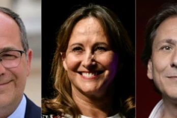 Montage de photos d'archives réalisé le 16 septembre 2026 et montrant, de gauche à droite, les candidats à la primaire sociale-démocrate à la présidentielle de 2027, Olivier Faure, Emmanuel Maurel, Ségolène Royal, Jérôme Guedj et Raphaël Glucksmann