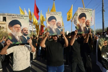 Manifestation pro-iranienne à Bagdad, le 19 août 2026