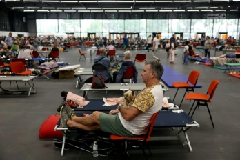 Des personnes évacuées à cause des incendies ont été accueillies au Parc des Expositions de Bordeaux, le 25 juillet 2026