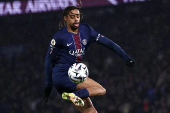 L'attaquant du Paris Saint-Germain Bradley Barcola contre Lille le 16 janvier 2026 à Paris
