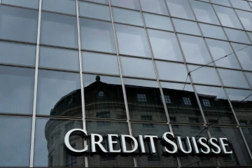 Façade du Crédit Suisse à Bâle, en Suisse, le 13 juin 2016