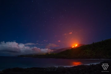 Volcan de nuit éruption de février 2020